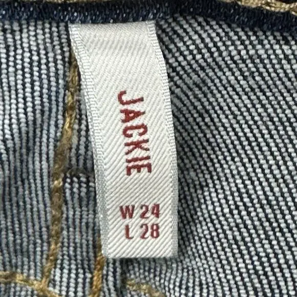 NWT Driftwood Jackie Floral Embroidered Slim Fit High Rise Jeans Sz 24 Bohemian